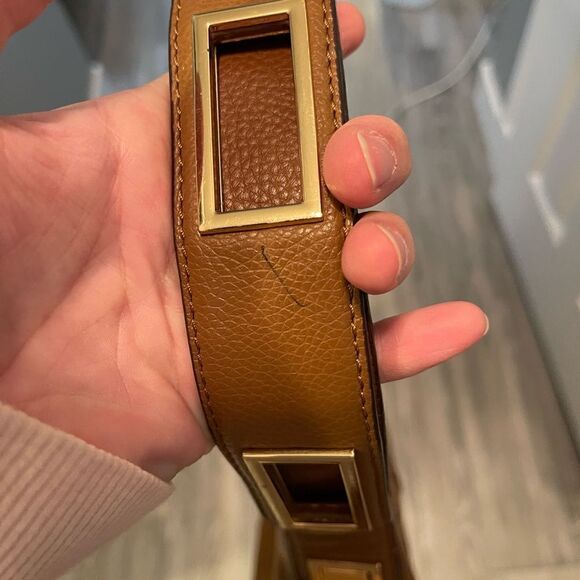 NWOT TIGNANELLO brown pebbled leather shoulder bag - Picture 7 of 8